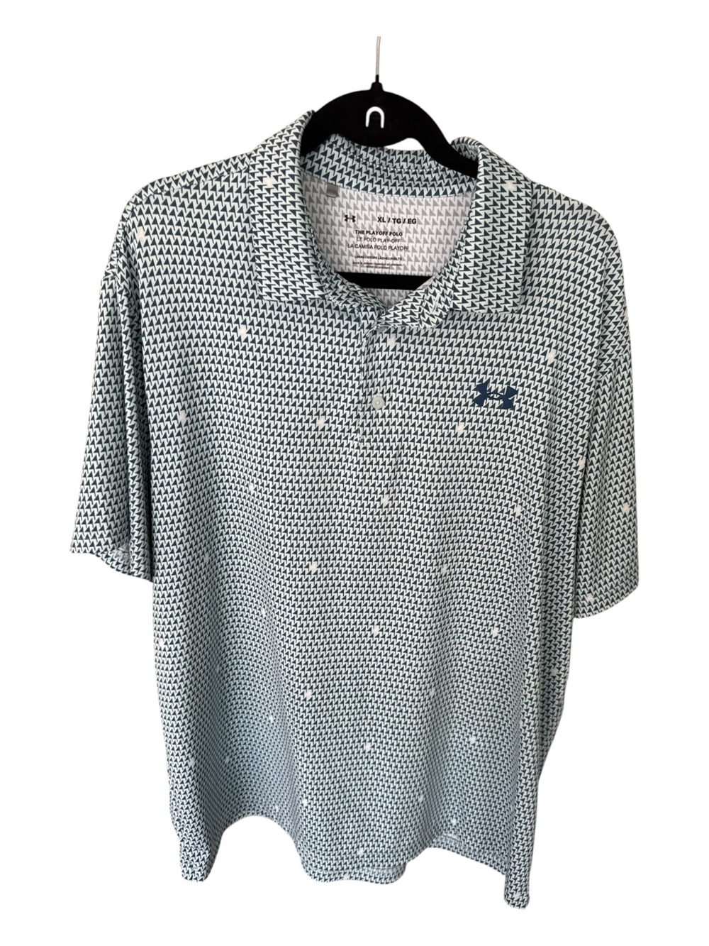 Under Armour Men’s Black & White Geometric Polo